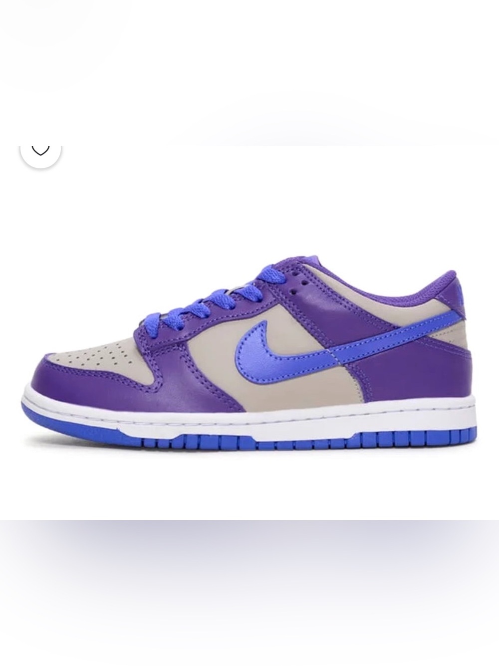 Nike Dunk Low Kids Size 2Y Purple Blue Gray Sneakers